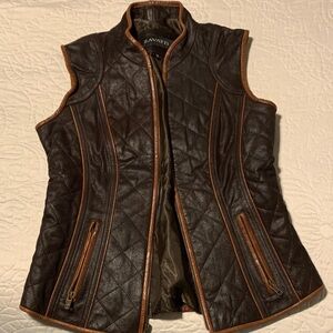 Zavatti Junior’s Dark Brown Quilted Genuine Leather Vest